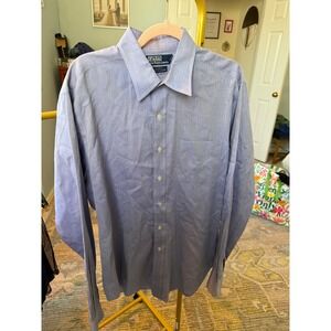 Polo by‎ Ralph Lauren Men's Long Sleeve Blue Herringbone Dress Shirt 
36/27 16.5
